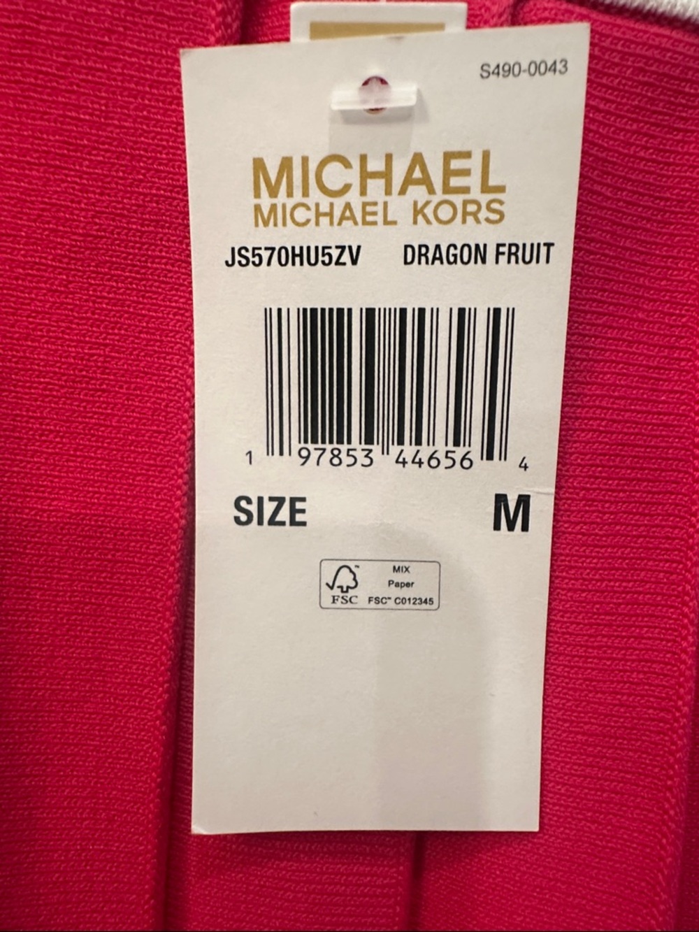 Michael Kors Dragon Fruit Pink Stretch Knit Pleated Mini Skirt - NWT - Picture 6 of 6